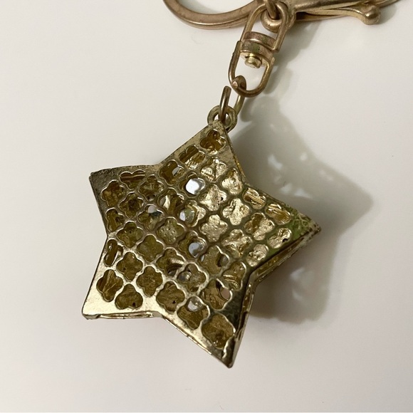 Red and White Rhinestone Star Keychain - Picture 9 of 14